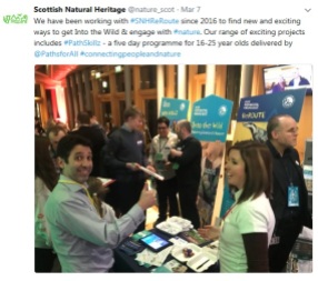 Updates from the evening were provided on the SNH and Young Scot social media channels during and after the event for those who weren’t able to attend. © SNH